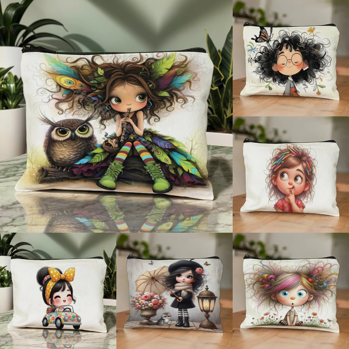 Beauty Makeup Women - Cartoon Girl Makeup Bag Zippered Toiletry