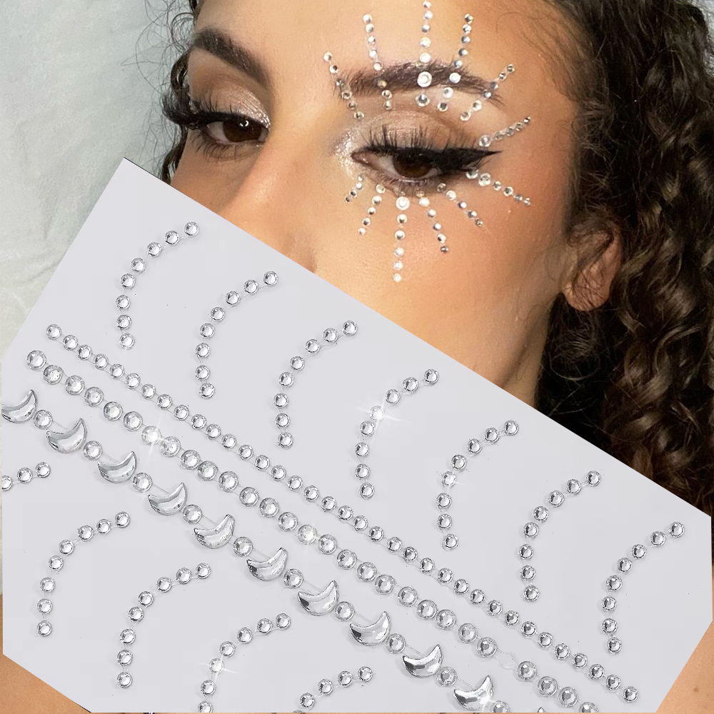 Beauty Gems Makeup - 3D Clear Rhinestone Face Eye Makeup