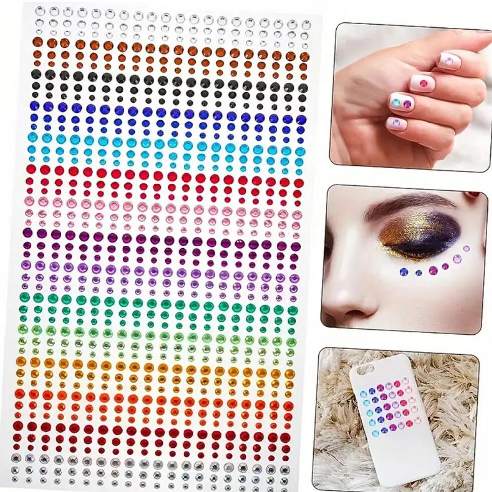 900PCS Self Adhesive Rhineston - Beauty Gems Makeup recension och pris