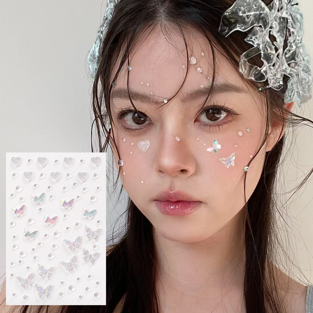 1/6pcs Colorful Butterfly Crys - Beauty Gems Makeup recension och pris