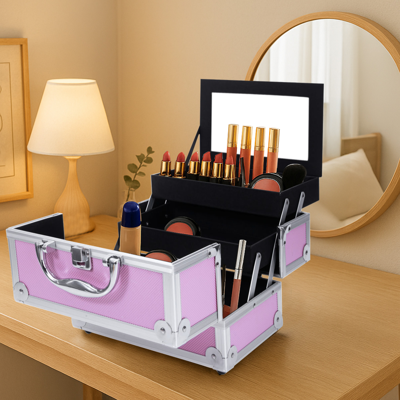 Pink Aluminum Alloy Makeup Cas - Beauty Makeup Women recension och pris