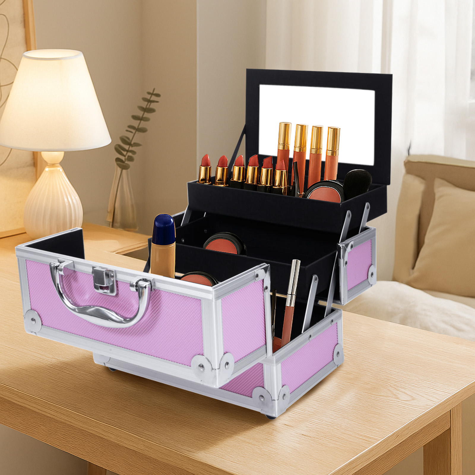 Pink Aluminum Alloy Makeup Cas - Beauty Makeup Women recension och pris