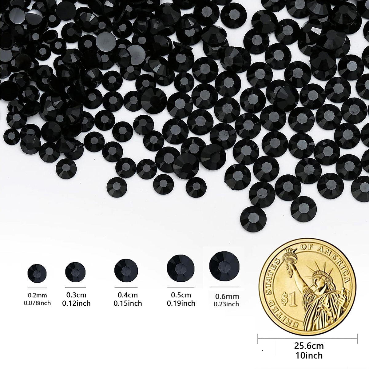 6000PCS Black Resin Rhinestone - Beauty Gems Makeup recension och pris