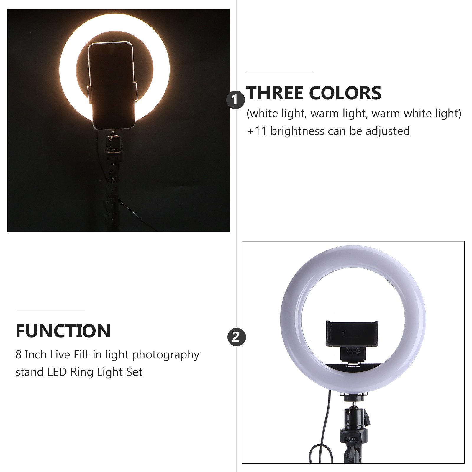 1Set LED Ring Lamp 8 Inch Live - Beauty Makeup Filter recension och pris