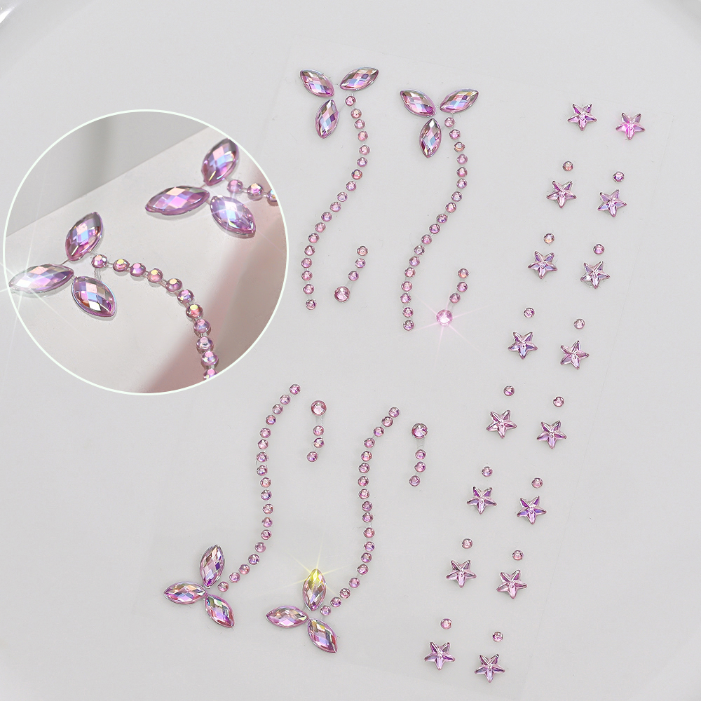 1pcs 3D Pink Stars Face Sticke - Beauty Gems Makeup recension och pris
