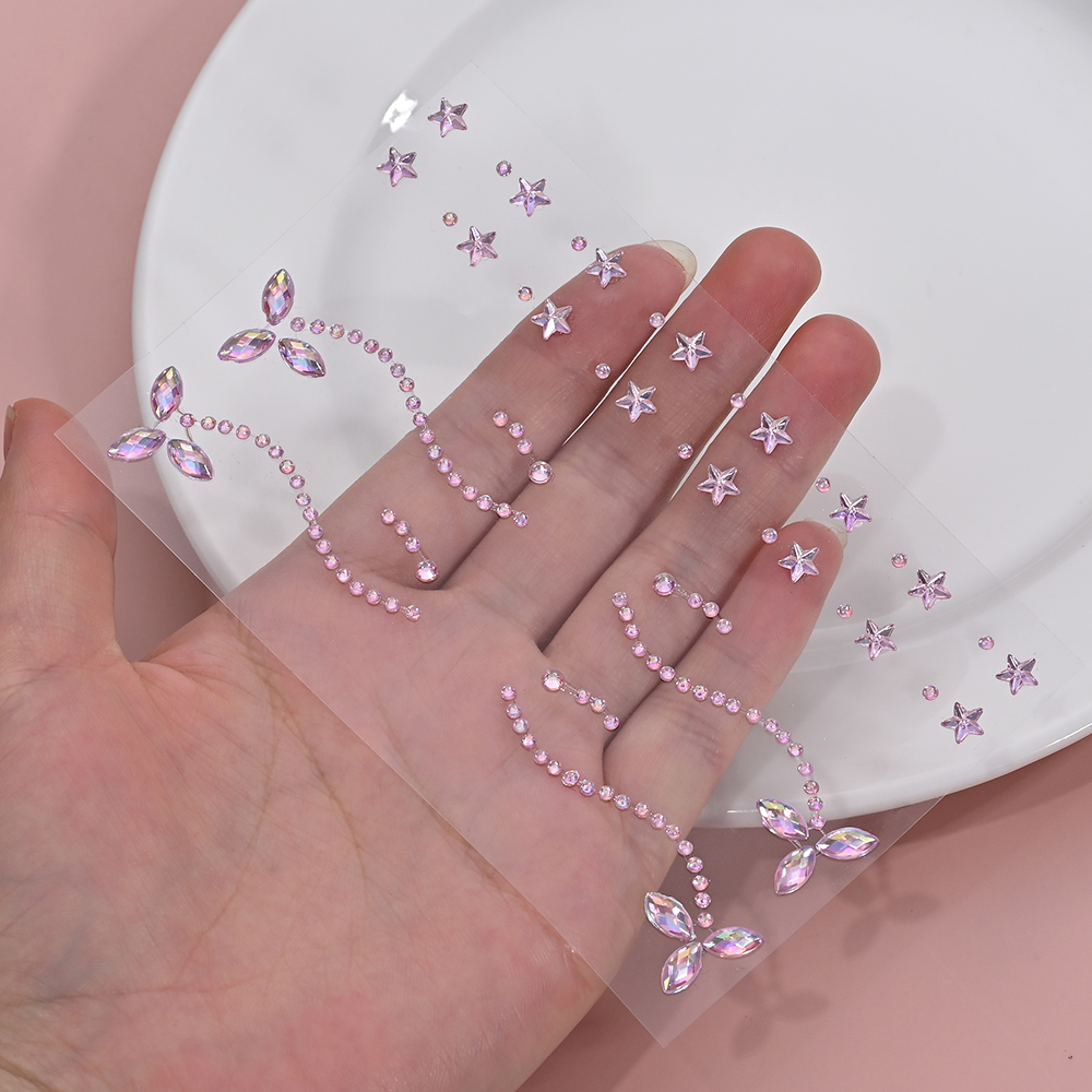 1pcs 3D Pink Stars Face Sticke - Beauty Gems Makeup recension och pris