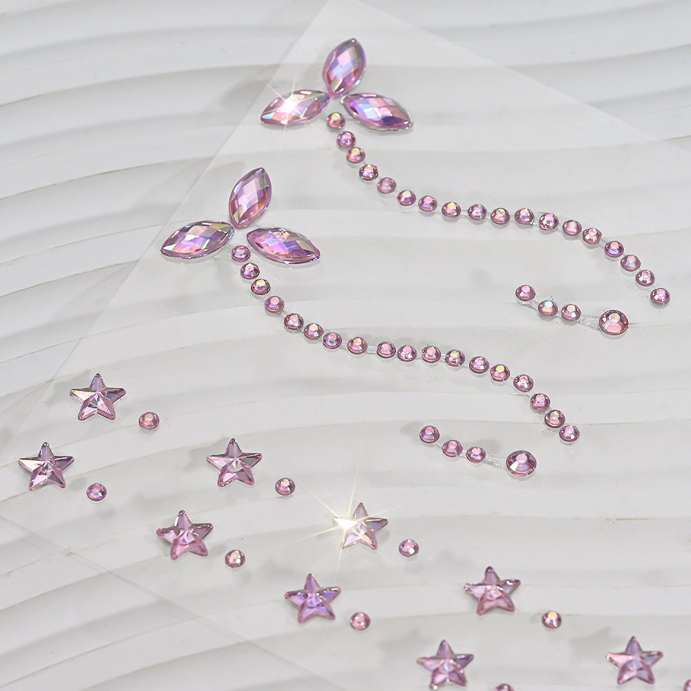 1pcs 3D Pink Stars Face Sticke - Beauty Gems Makeup recension och pris