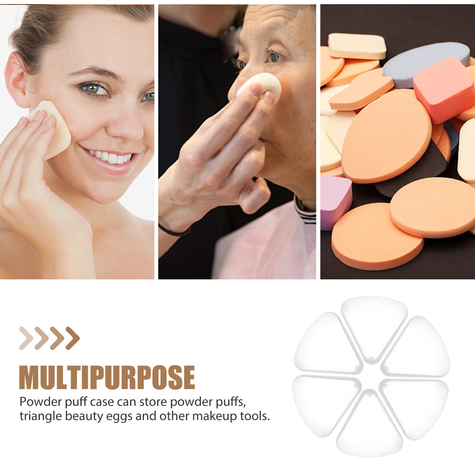 6Pcs Triangle Powder Puff Case - Beauty And Makeup recension och pris