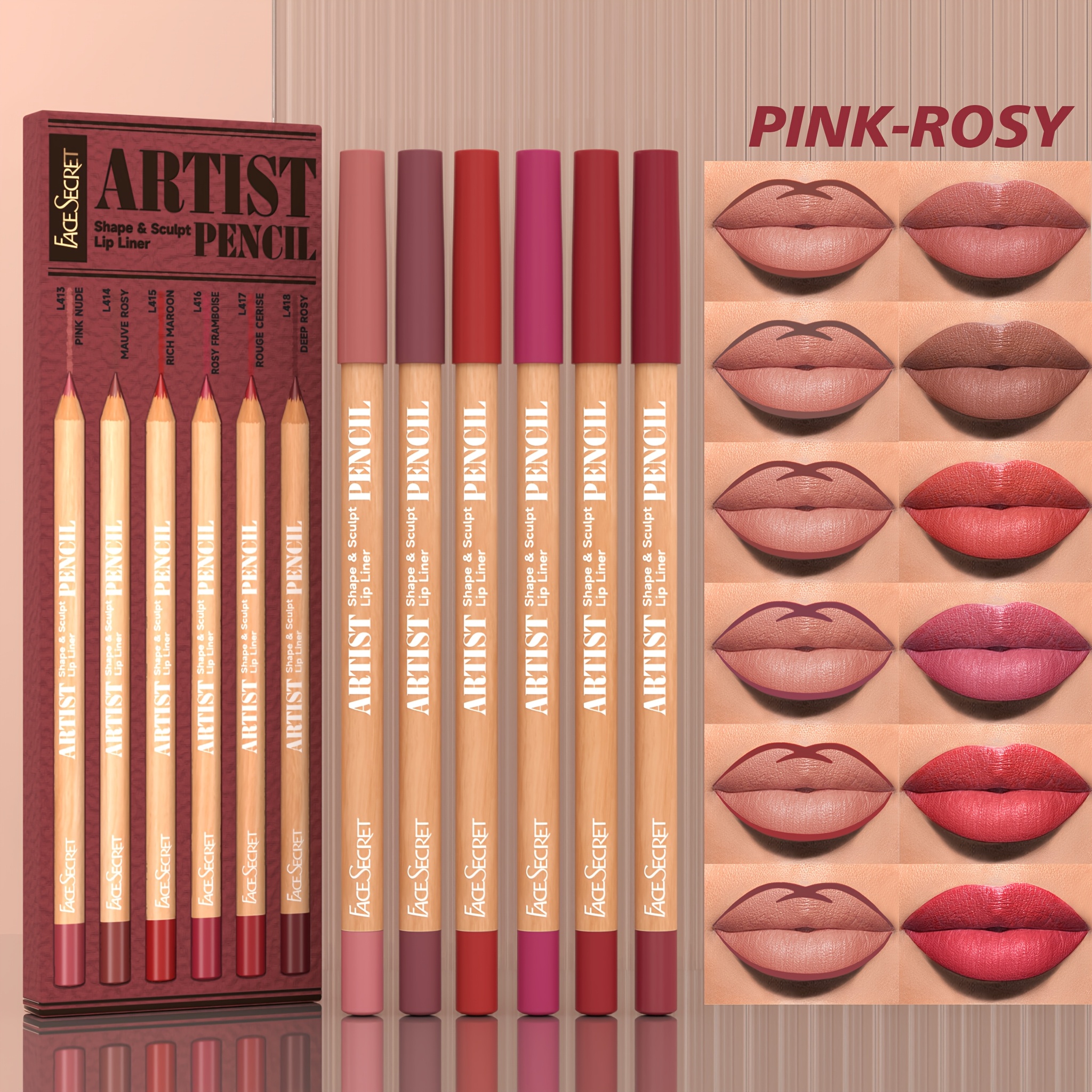 [Velvet Matte Lip Liner] 6pcs  - Lip Liner Pencil recension och pris