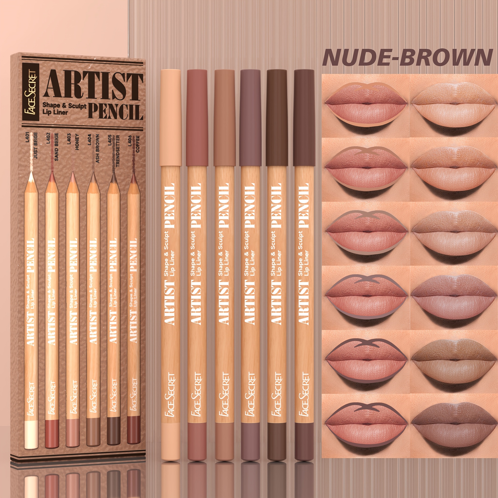 [Velvet Matte Lip Liner] 6pcs  - Lip Liner Pencil recension och pris