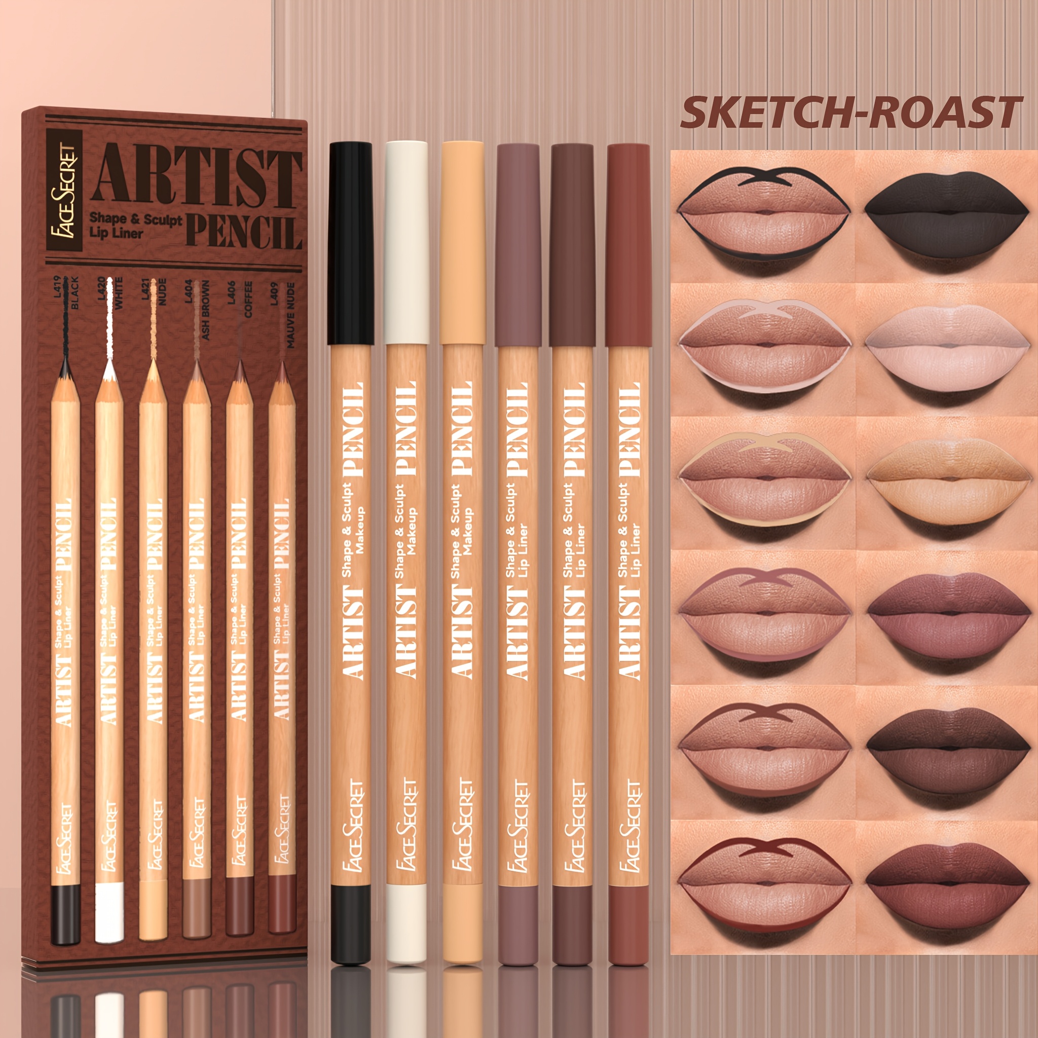 [Velvet Matte Lip Liner] 6pcs  - Lip Liner Pencil recension och pris