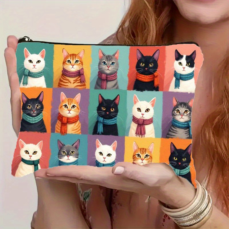 Cute Cat Print Makeup Bag, Zip - Beauty Makeup Women recension och pris