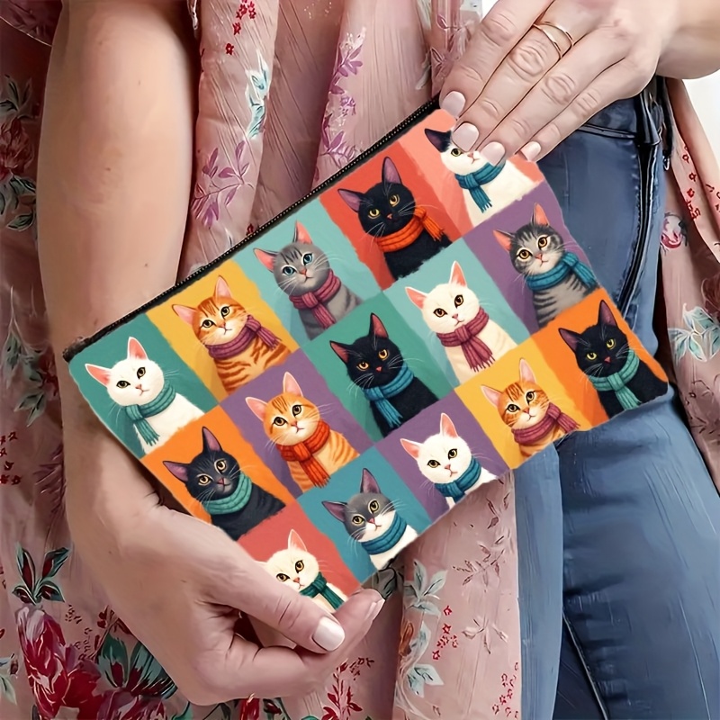 Cute Cat Print Makeup Bag, Zip - Beauty Makeup Women recension och pris