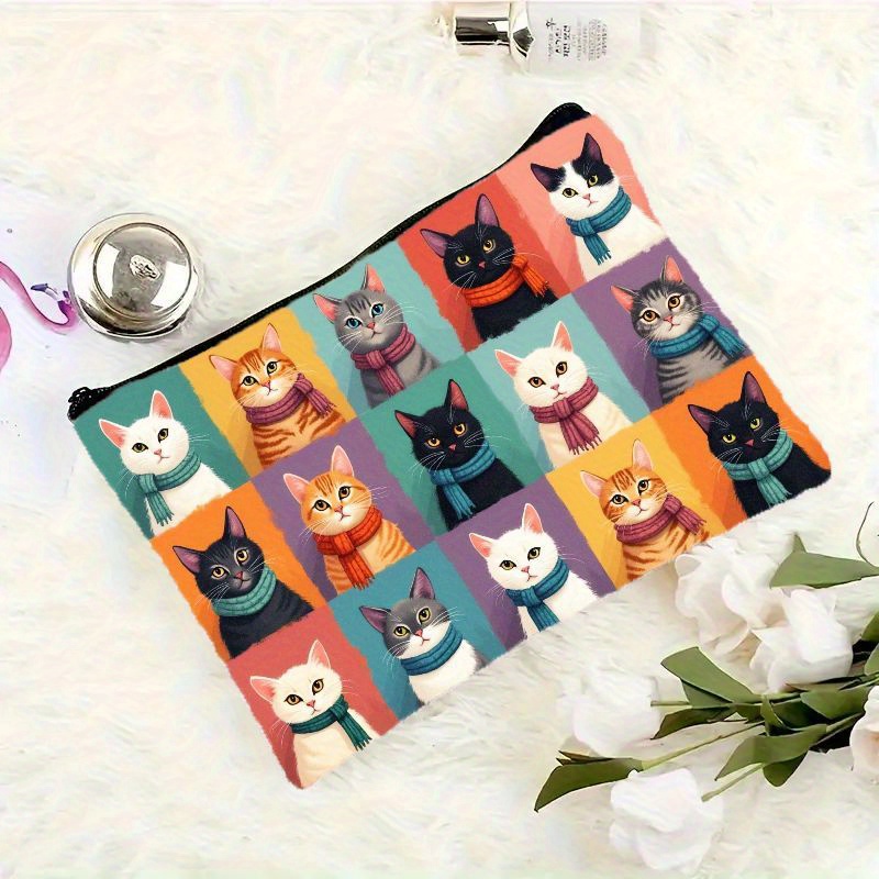 Cute Cat Print Makeup Bag, Zip - Beauty Makeup Women recension och pris