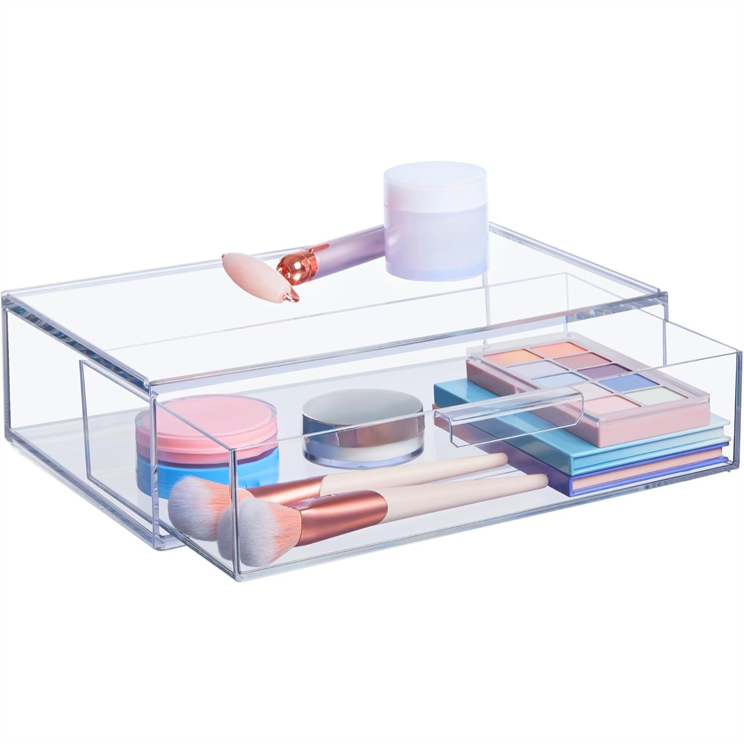 Stackable Clear Plastic Organi - Beauty Makeup Usa recension och pris