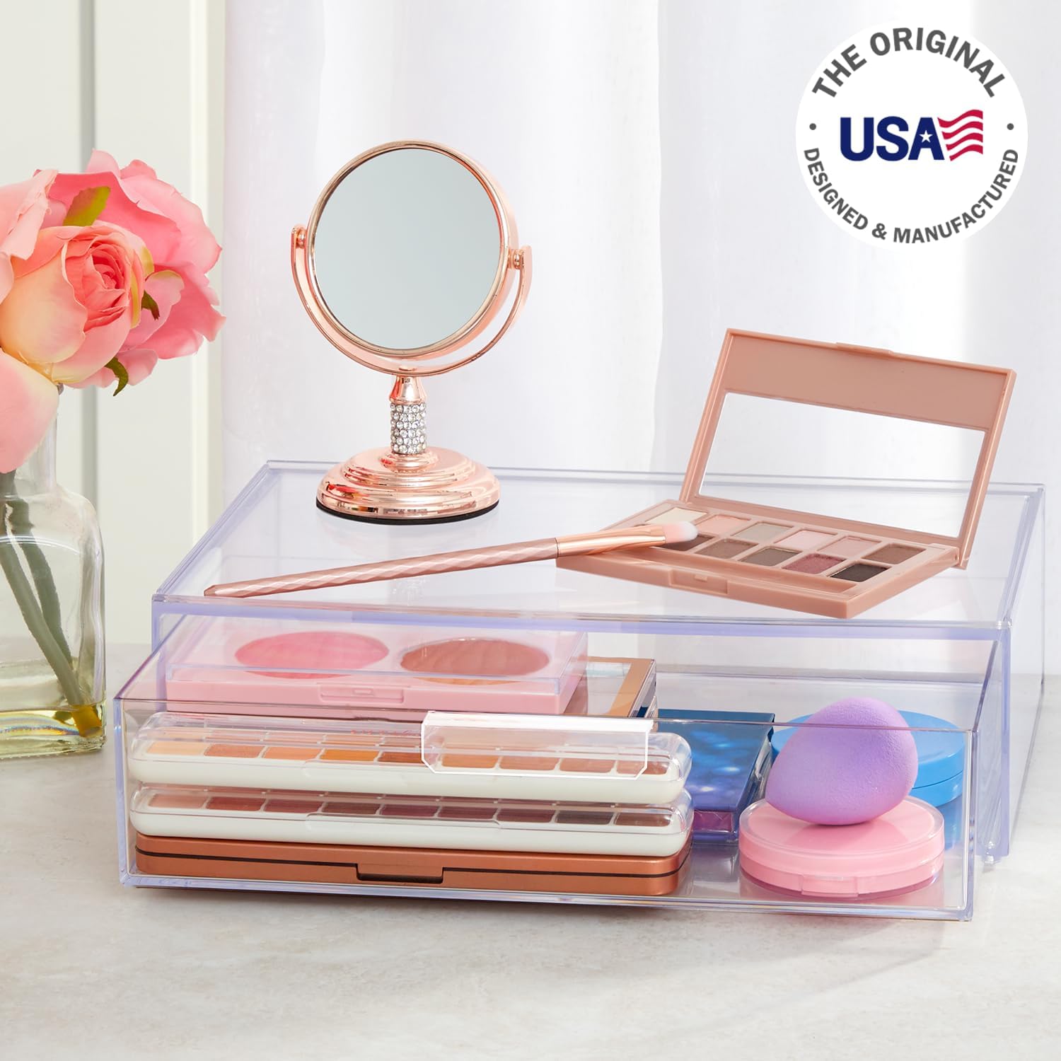 Stackable Clear Plastic Organi - Beauty Makeup Usa recension och pris