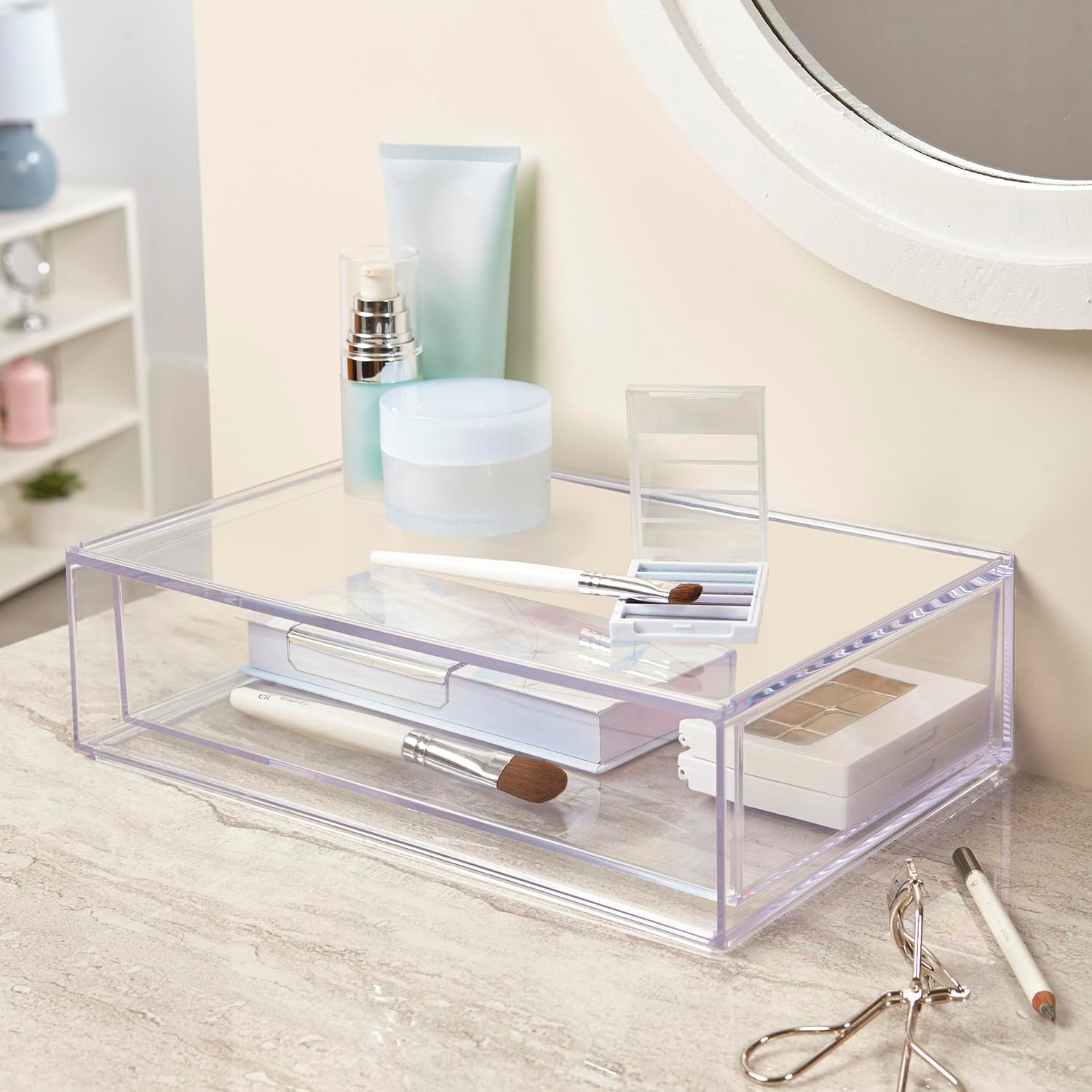 Stackable Clear Plastic Organi - Beauty Makeup Usa recension och pris